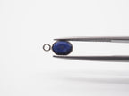 Lapis Silver  Bezel 7x5mm ,Single Connector, 925 Sterling Silver