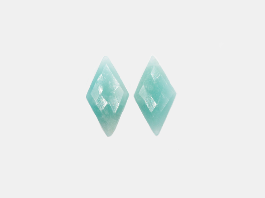 Amazonite Drilled Matching Pair Kite Shape 30 x 15mm