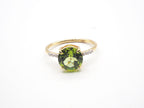 18K Yellow Gold Peridot with Diamond Ring ( BR 1659)