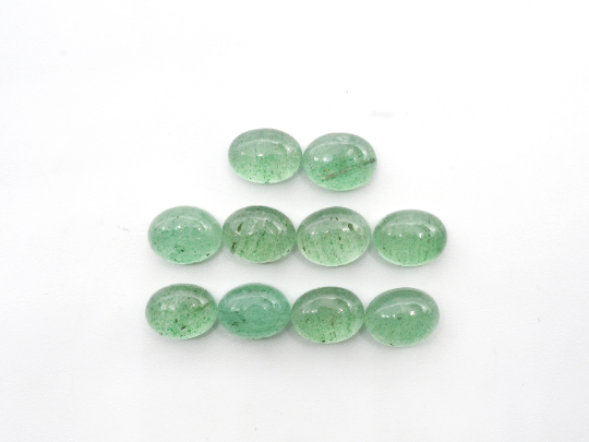 Green Aventurine Oval Cabs 8x6mm Approximately 14.84 Carat