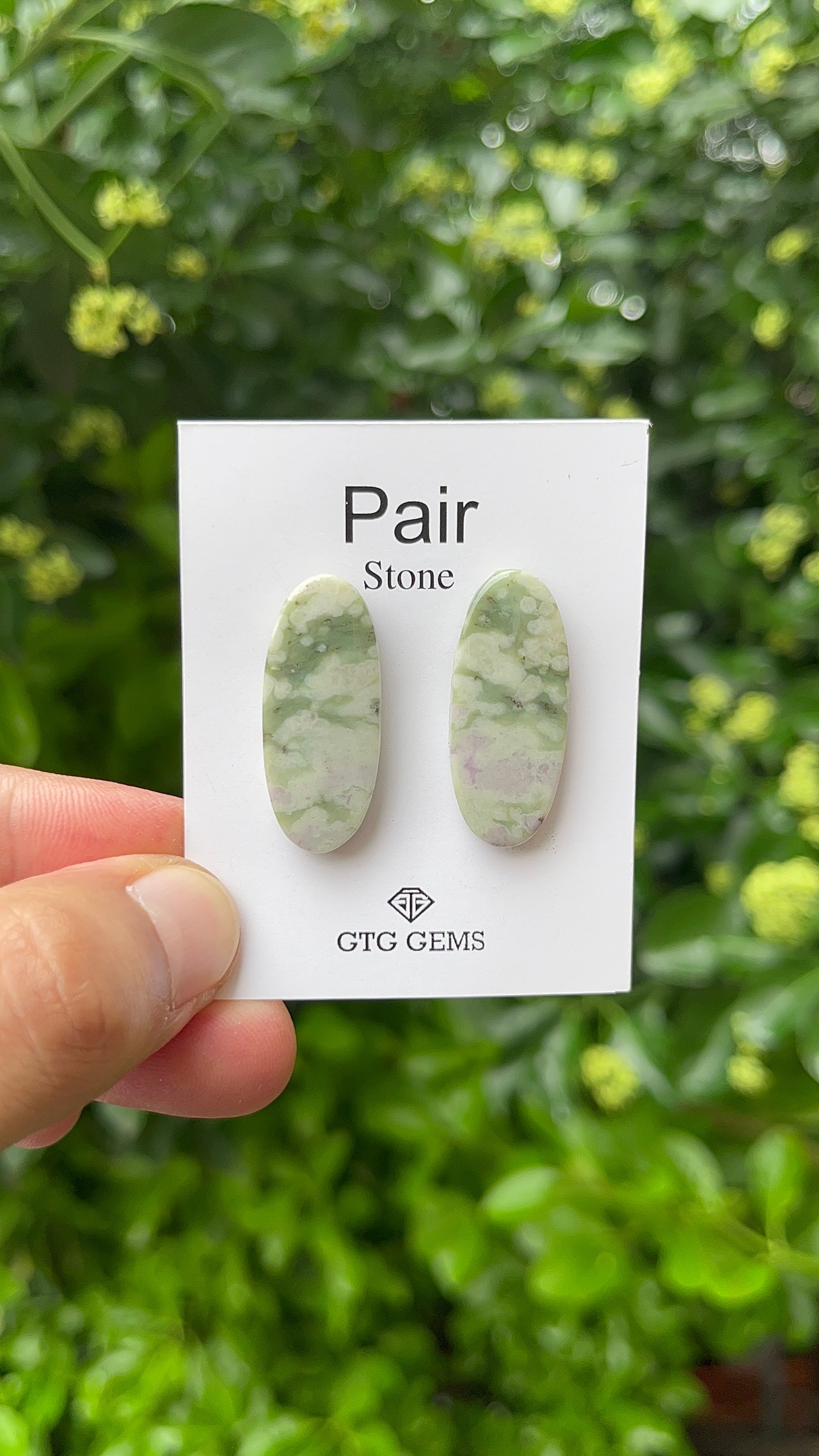 Rosita Jasper, Cabochon Matching Pair 30x13mm, Approximately 39 Carat (GTG-MRJ-7)