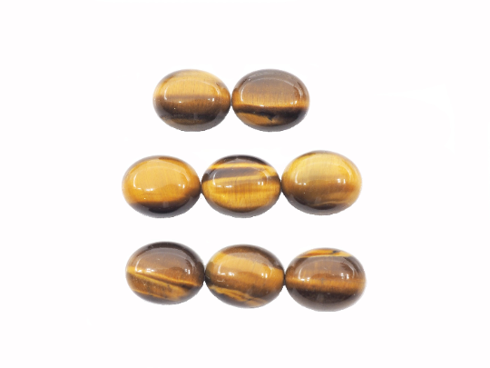 Tiger's Eye Oval Cabs 10x8 mm Approximately 21.70 Carat 8 pcs