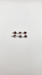 Garnet Bezel Square Shape 5x5mm, Single  Connector, Garnet Bezel, Garnet Charm, 925 Sterling Silver