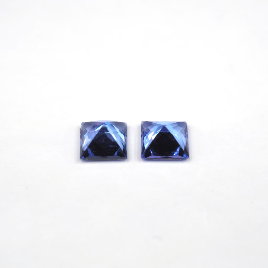 Tanzanite Square Shape 4.8 mm Matching Pair Approximately 1.43 Carat