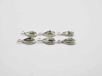 7x5mm Peridot Silver Bezel, Single Connector, Peridot Bezel, Peridot Charm