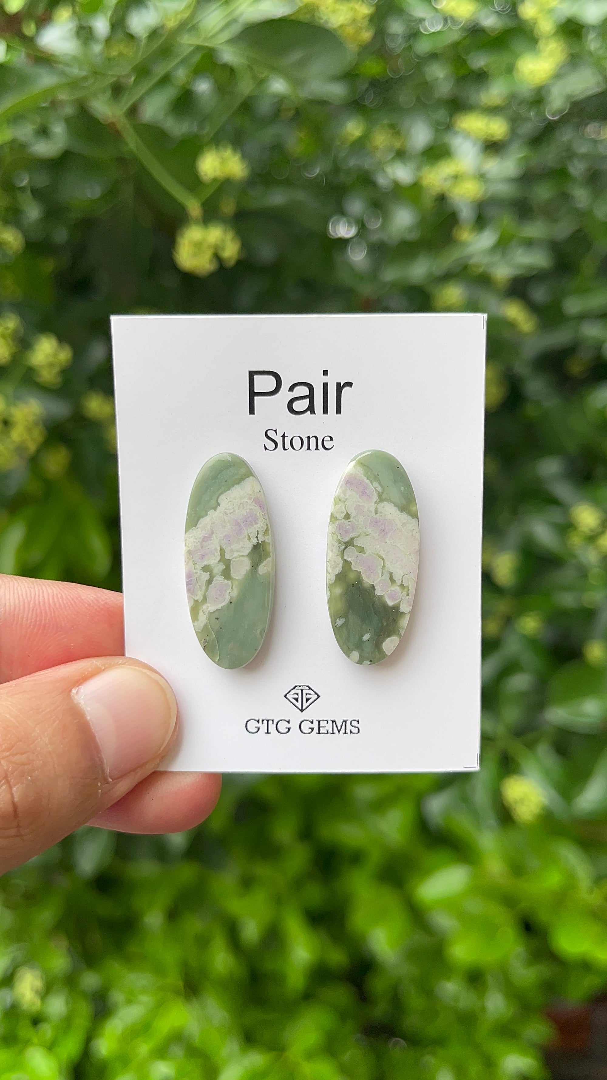 Rosita Jasper, Cabochon Matching Pair 30x12mm, Approximately 34.50 Carat (GTG-MRJ-1)