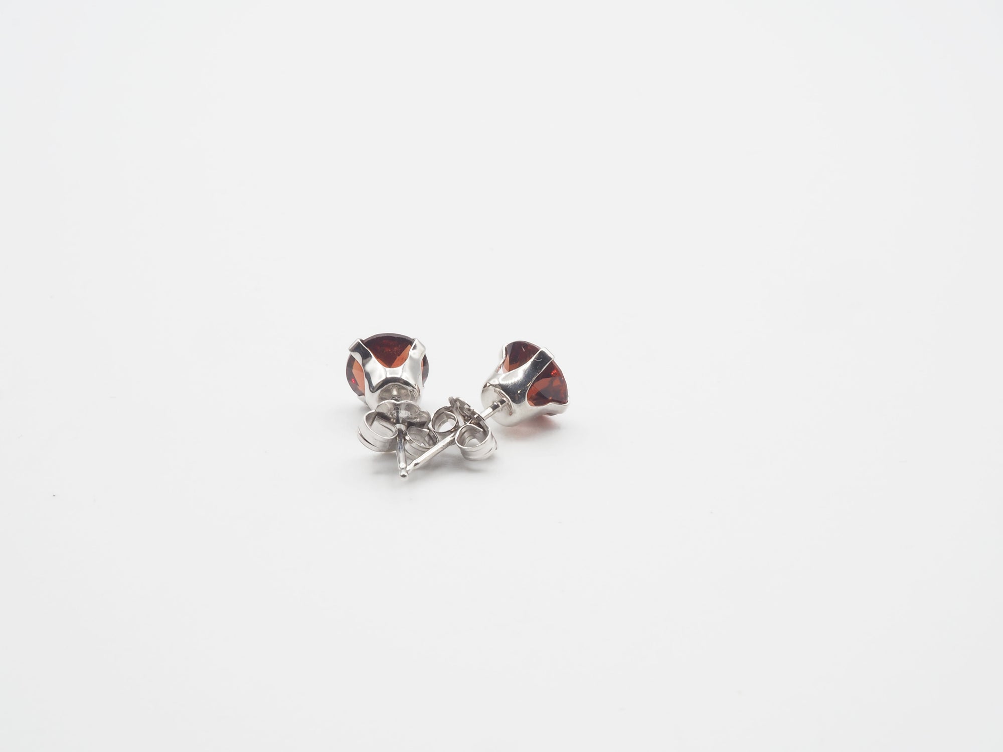 10K White Gold Garnet stud and Pendant