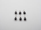 Black Onyx Silver Bezel 6x4mm, Single Connector, Black Onyx Charm