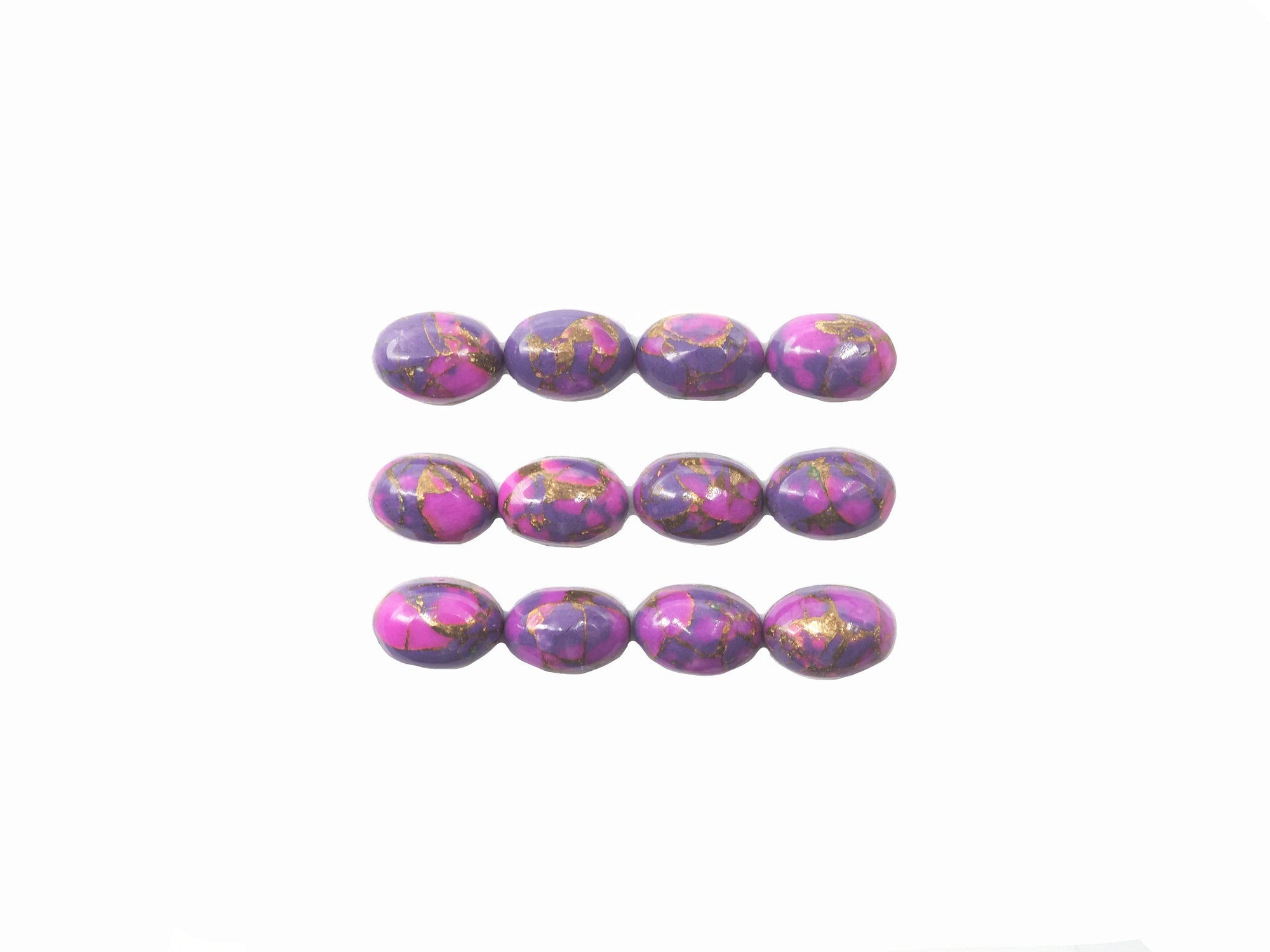 Purple Copper Turquoise Oval Cabs 7x5mm Approximately 8.64 Carat