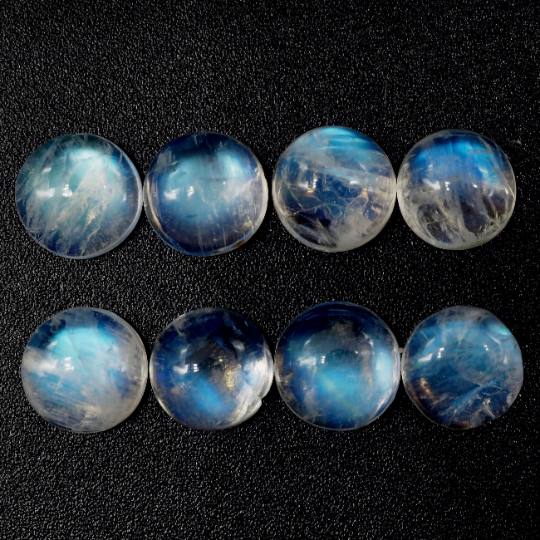 Rainbow Moonstone Cabs Round  7 mm Approximately 10.32 Carat