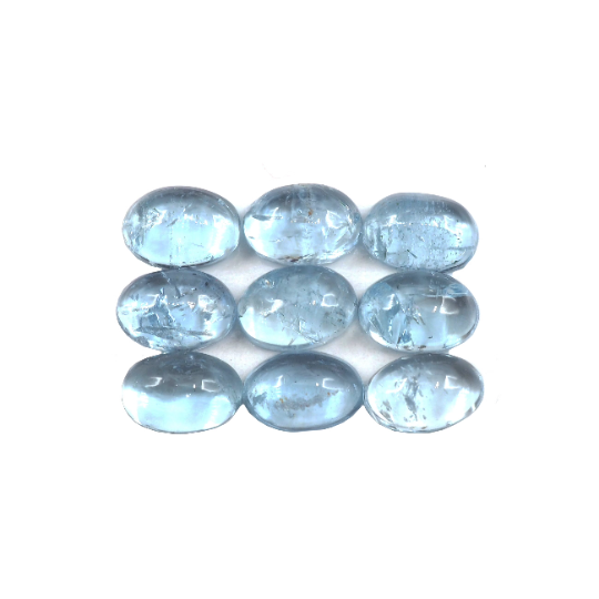 Aquamarine Oval Cabs 6 x 4 mm Approximately 4.05 Carat