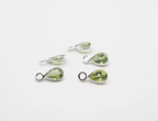 6x4mm Peridot Silver Bezel, Single Connector Peridot Bezel, Peridot Charm, 6 pcs