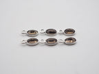 Smoky Topaz Silver Bezel 7x5mm ,Single connector, Smoky Topaz Charm