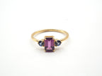 18k Yellow Gold Purple Garnet and Blue Sapphire Ring