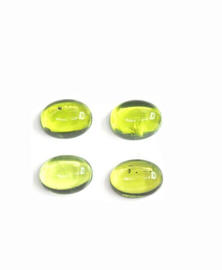 Peridot Cabs Oval 9x7mm Approximately 9.31 Carat, 4 Pieces
