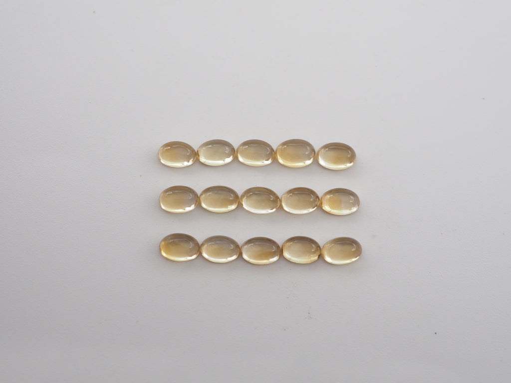 Citrine Cabochon  Oval 6x4 mm Approximately 7 Carat, 15 Pieces (GTG-CT-38)