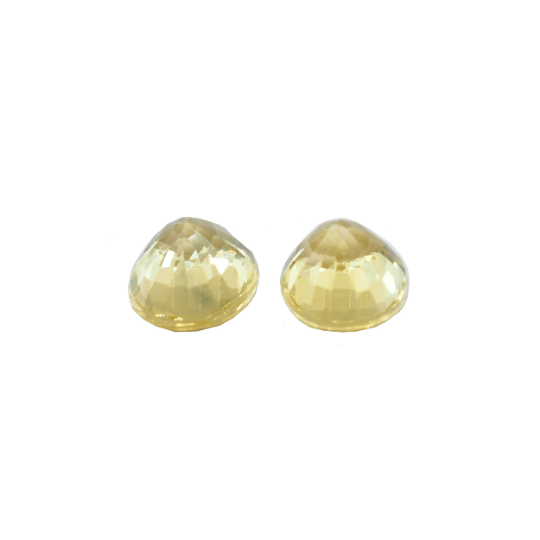 Yellow Sapphire Oval Shape 6x5x3.5mm  Matching Pair Approximately 1.90 Carat