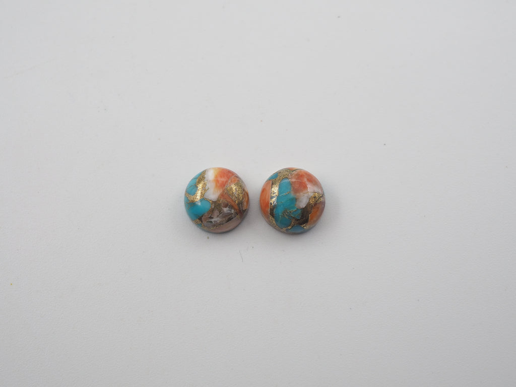 Oyster Copper Turquoise Cabochon Round 9 mm Approximately 6 Carat (GTG-OT-38)