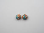 Oyster Copper Turquoise Cabochon Round 9 mm Approximately 6 Carat (GTG-OT-38)