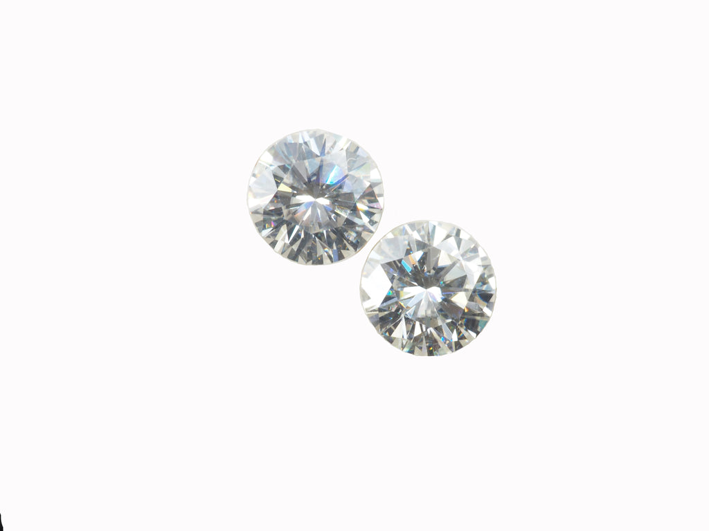 Moissanite Round Shape  7.8mm Matching Pair Approximately 2.87 Carat