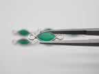 Green Onyx Silver Bezel 7x4 mm, Double Connector, Approximately 7.95 carat (GTG-SBO-1)