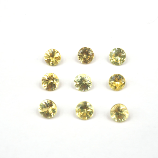 Yellow Sapphire Round Shape 3.10-3.40 mm Approximately 1.74 Carat