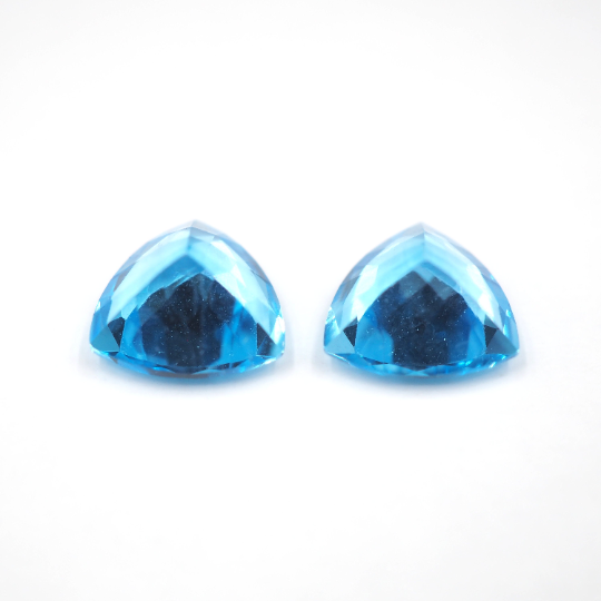 Blue Topaz Trillion Shape 9 x 5 mm Matching Pair Approximately 5.28 Carat