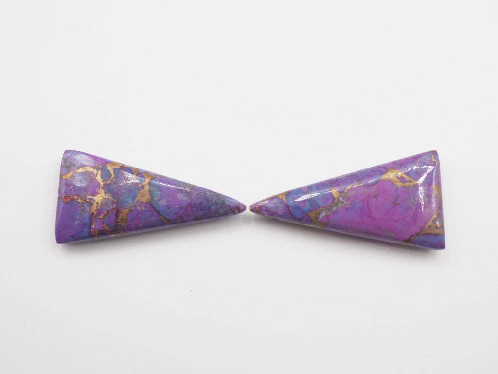 Copper Purple Turquoise  Drilled  Cabochon Conical  Shape 30x15mm