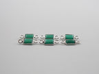Green Onyx Silver Bezel 6x4 mm, Double Connector, Approximately 7.44 carat (GTG-SBO-8)