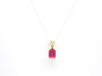 14K Yellow Gold Ruby with Diamond Pendant