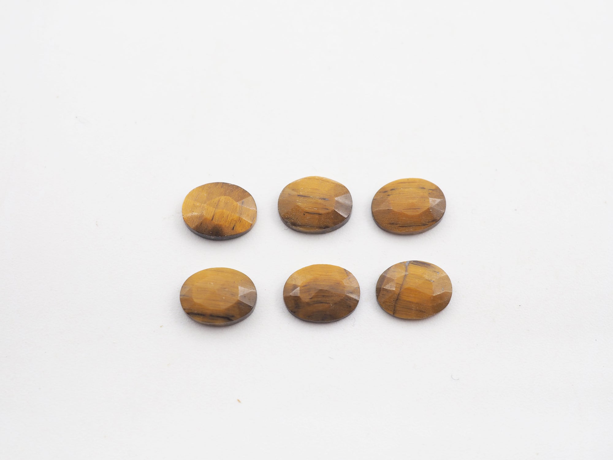 Tiger's  Eye  Rose cut 8x6mm , Approximately 5.5 Carat , 6pcs