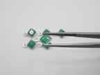 Green Onyx Silver Bezel 5x5 mm, Single Connector, Approximately 6.93 carat (GTG-SBO-11)