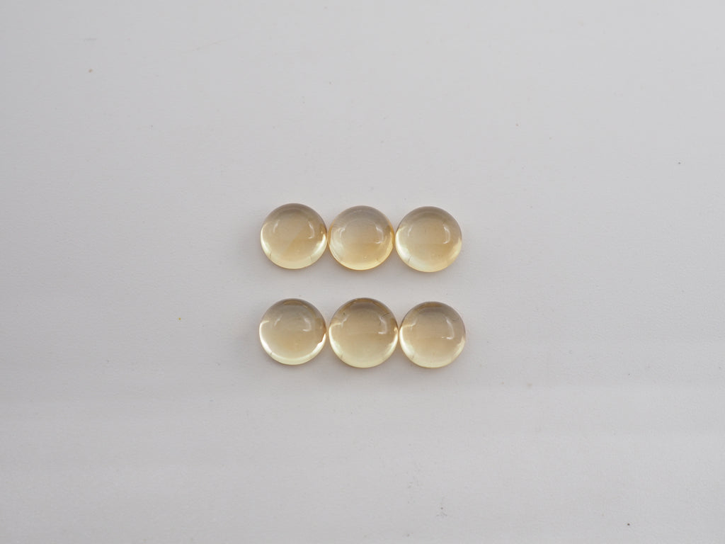 Citrine Cabochon Round 7 mm Approximately 9 Carat, 6 Pieces (GTG-CT-44)