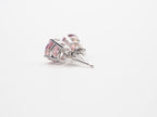 14K White Gold 6mm  Pink Moissanite Stud, Moissanite Earring