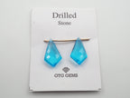 Hydro Drilled Faceted Blue Topaz Shield Shape  Approximately 13.5 Carat