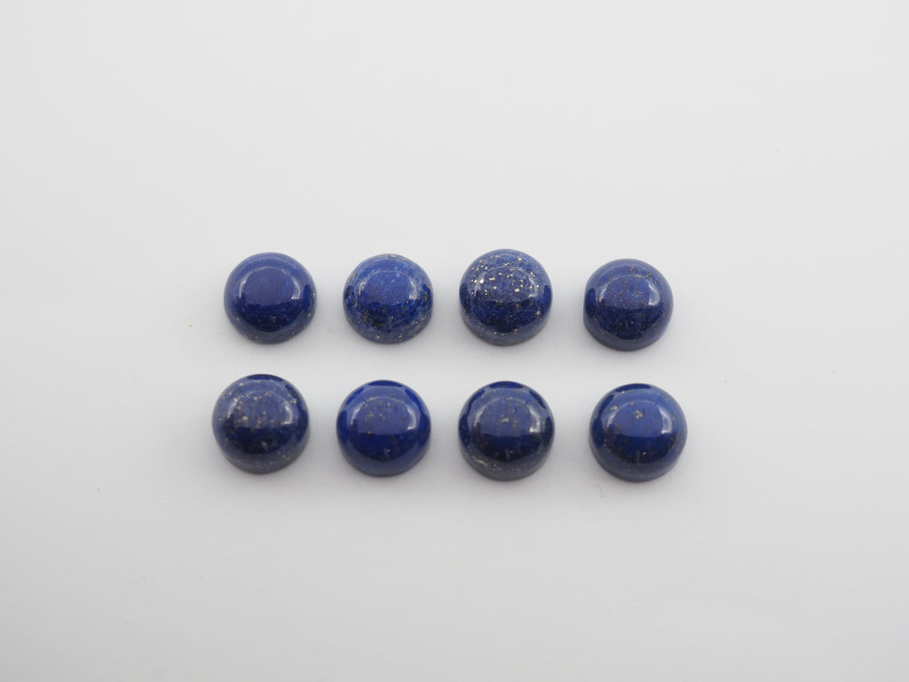 Lapis Cabs Round 8 mm Approximately 24 Carat, 8 Pieces