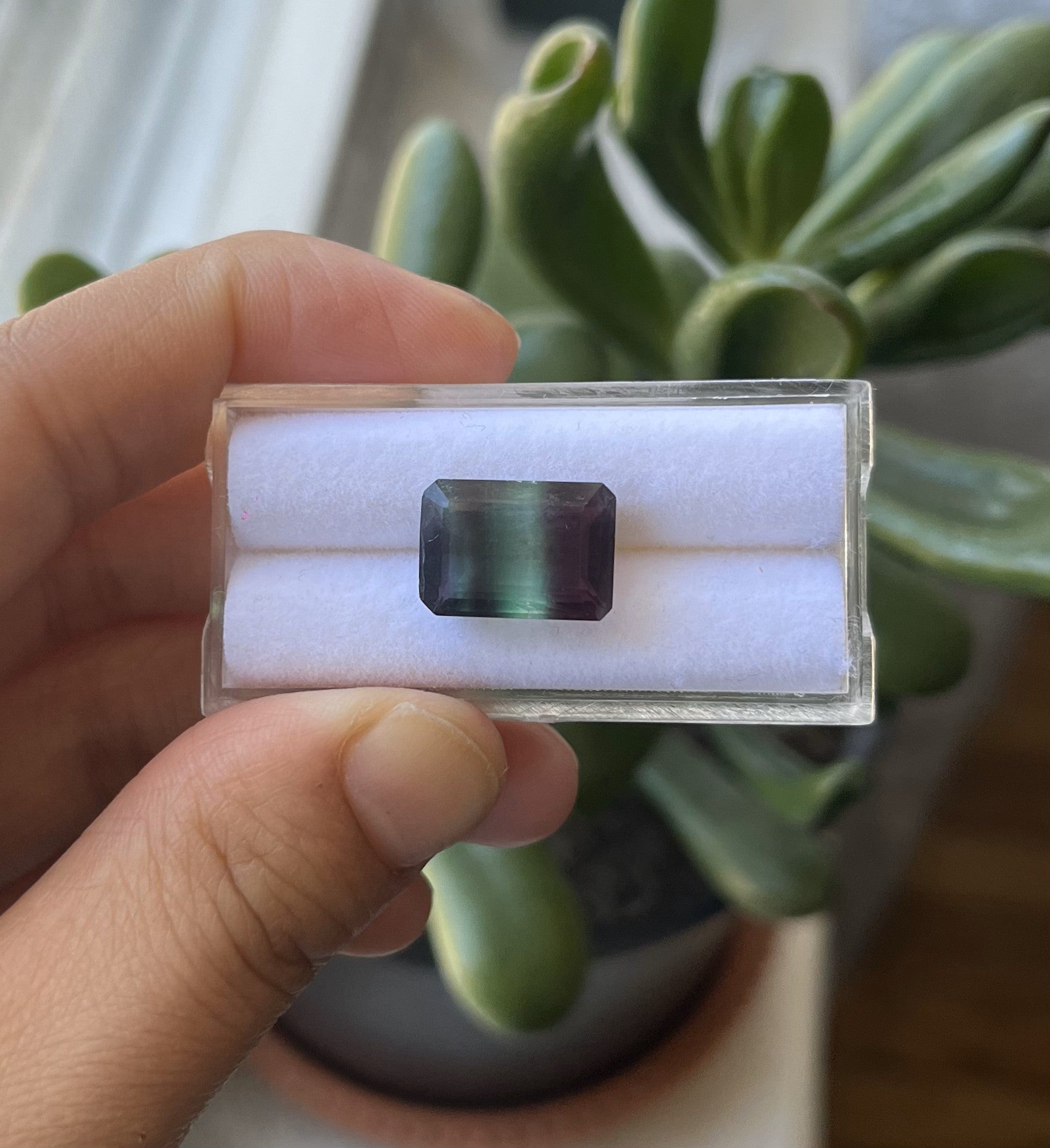 Fluorite Rectangle Shape 14x10x6 mm Single Piece  Approximately 8.18 Carat