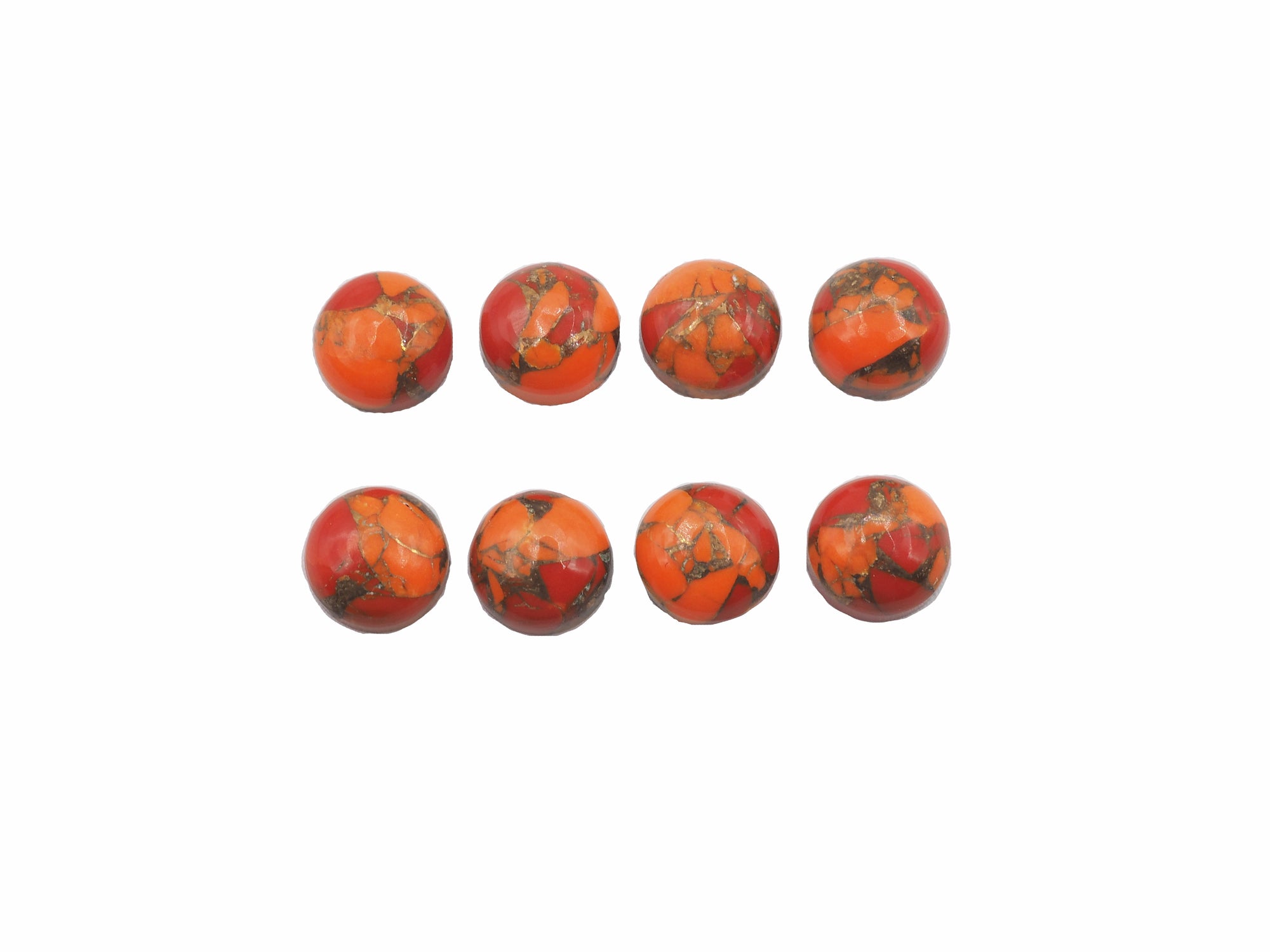 Orange Copper Turquoise 8mm Round Approximately 14.18ct