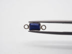 Lapis Silver Bezel 6x4mm ,Double Connector, 925 Sterling Silver
