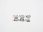 Labradorite Silver Bezel 6x4mm, Single Connector, Labradorite Charm