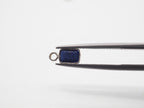 Lapis Silver Bezel 6x4mm , Single Connector, 925 Sterling Silver