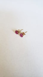 14K Yellow Gold Ruby 5mm Round Stud, Birthstone Stud, Ruby Earring