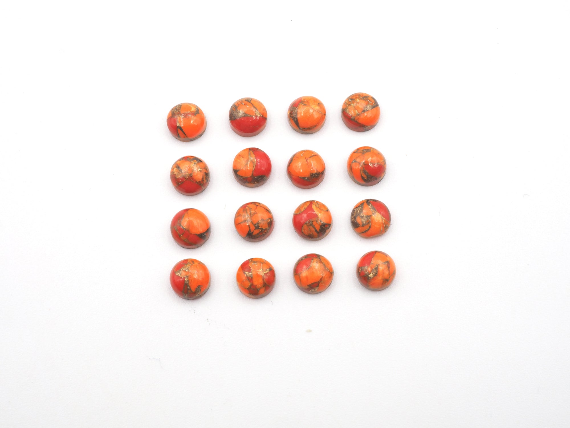 Orange Copper Turquoise Round 5mm Approximately 7.8ct