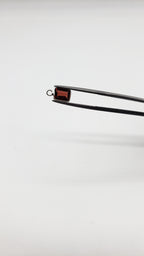 Garnet Bezel Rectangle Shape 7x5mm , Single  Connector, Garnet Bezel, Garnet Charm, 925 Sterling Silver
