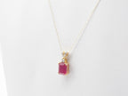 14K Yellow Gold Ruby with Diamond Pendant