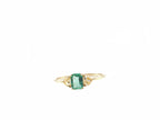 14K Yellow Gold Emerald With Diamond Ring