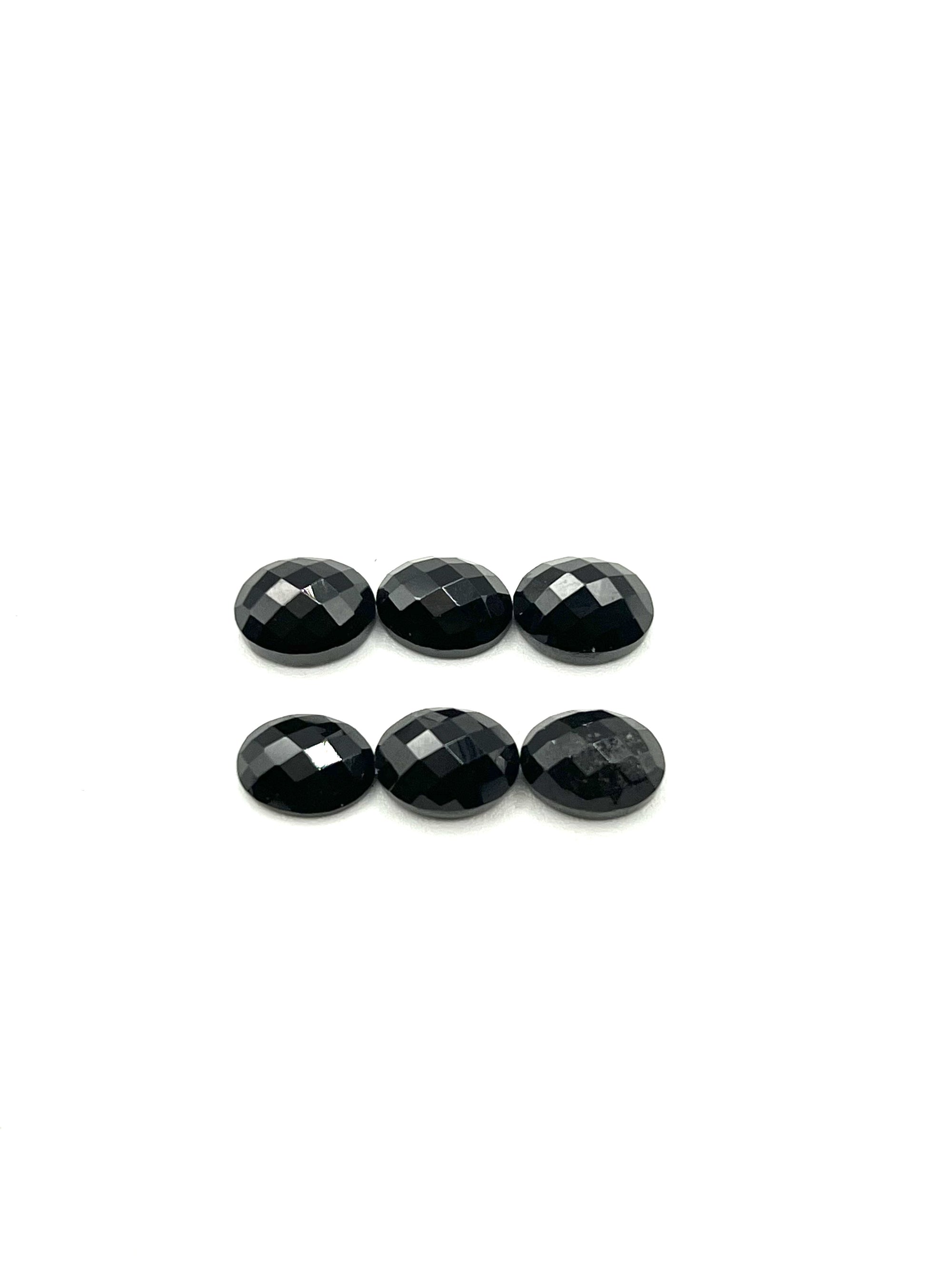 Rose Cut Black Spinel Oval  8x6mm Approximately 11 Carat