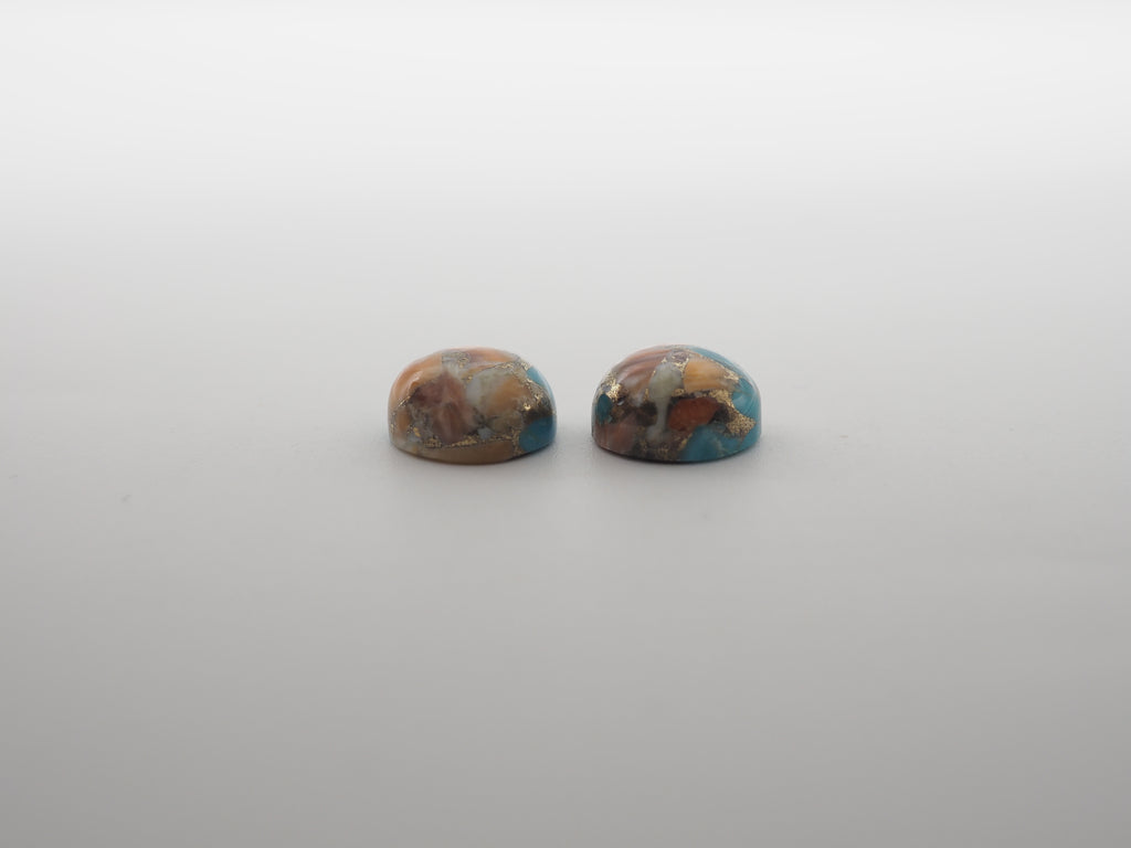 Oyster Copper Turquoise Cabochon Round 10mm Approximately 9.3 Carat (GTG-OT-20)