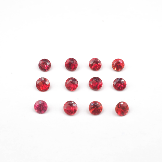 Orange Sapphire Round 2 mm  Approximately 0.62 Carat