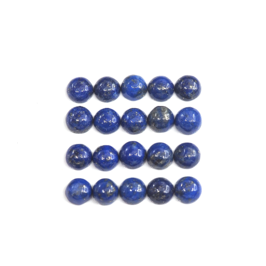 Lapis Cabs Round 4 mm Approximately 6.33 Carat, 20 Pieces